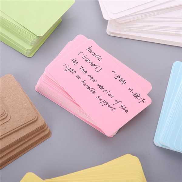 100 stycken färgkort, flashcards, färgglada tomma kraftpapper