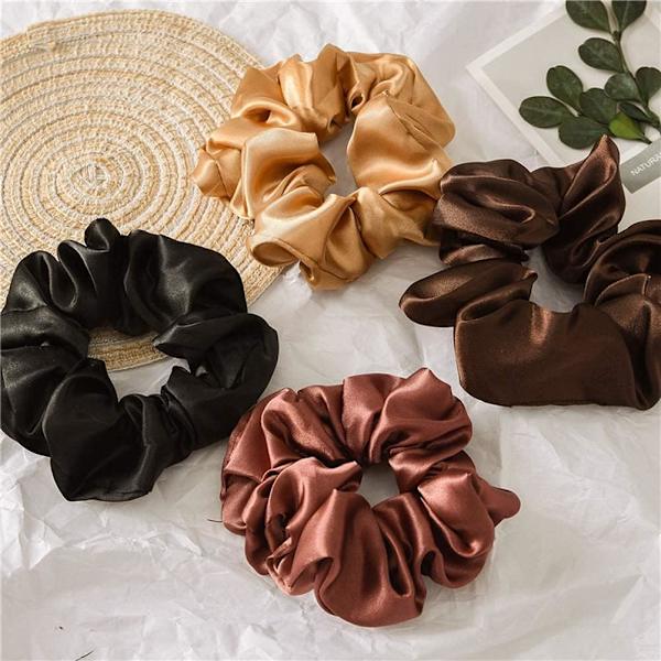 12 stk Hår Elastikker, Satin Hår Elastikker Scrunchies