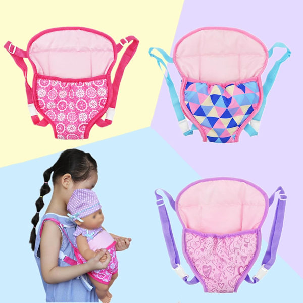 Babydocka Bärsele Ryggsäck Docktillbehör Fram och Bak Bärsele