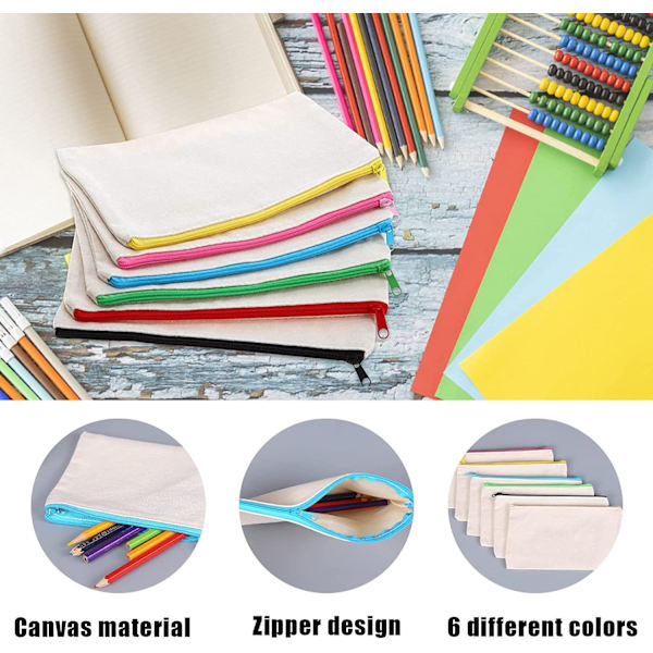 12 DIY Tomme Kludtaske Rejsetoilettaske Lynlås Student Canvas Pen