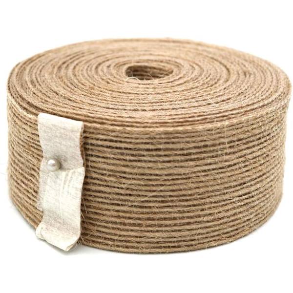 2 stk Burlap Bånd Naturlig Jute Rulle 3,8 cm x 10 m, Vintage