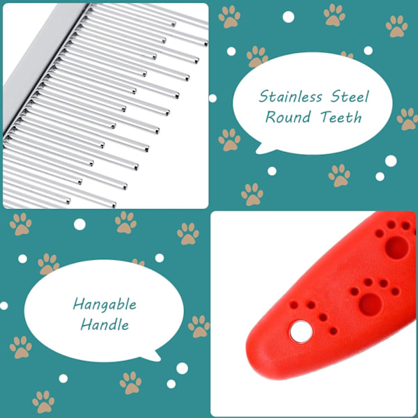 2 stk. Pet Hair Buster Kamme Lille Dyreplejekamme Rustfrit