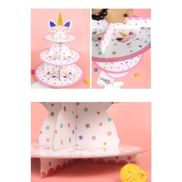 Set med 2 Pappkartongstårta Stativ 3-vånings Tårta Stativ Muffin Stativ 3