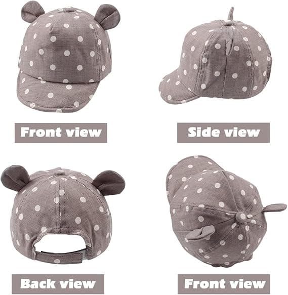 Bomuldsbabyhat (grå, omkreds 46 - 48 cm) 12 til