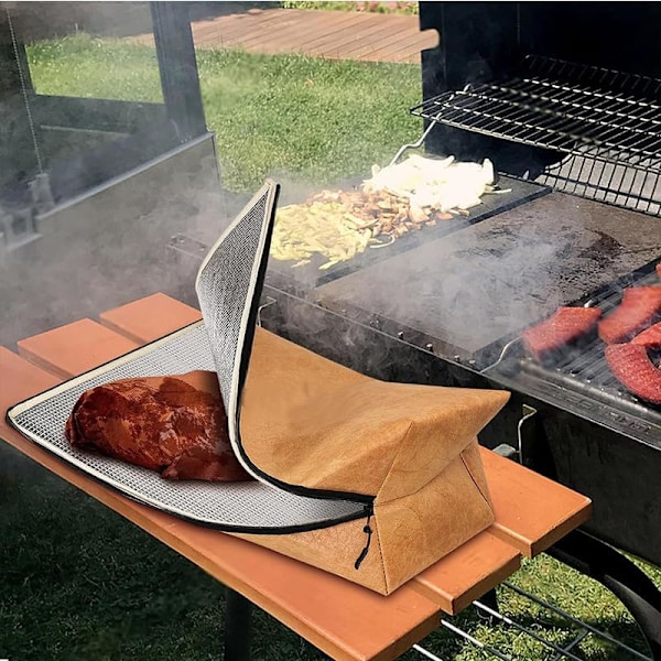 Tæppe til Hvile af Kød, Isoleret Kød Hvilepose, Isoleret Tasker, BBQ Tæppe, Genanvendelig Ryger Grill Kød Isoleret