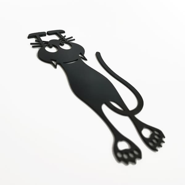2 bogmærker nysgerrig kat sort kat-formet 12cm plastik / nylon