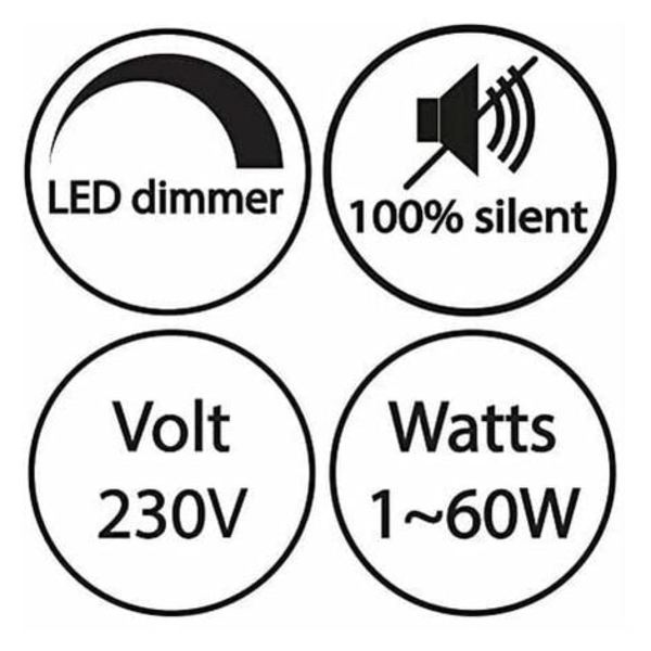 Valonhimmennin pyörivällä kytkimellä, jännite 220-230V, väri valkoinen, f