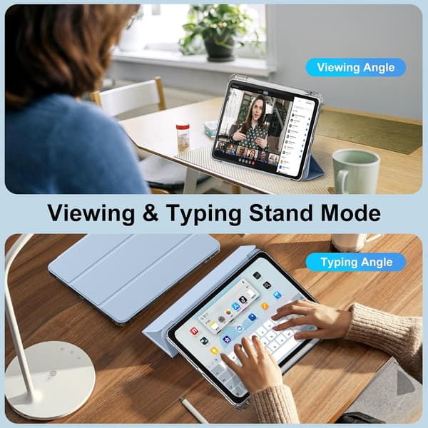 Etui til iPad Air 6. 5. 4. generation 10,9 tommer, med plads til Pencil, blå