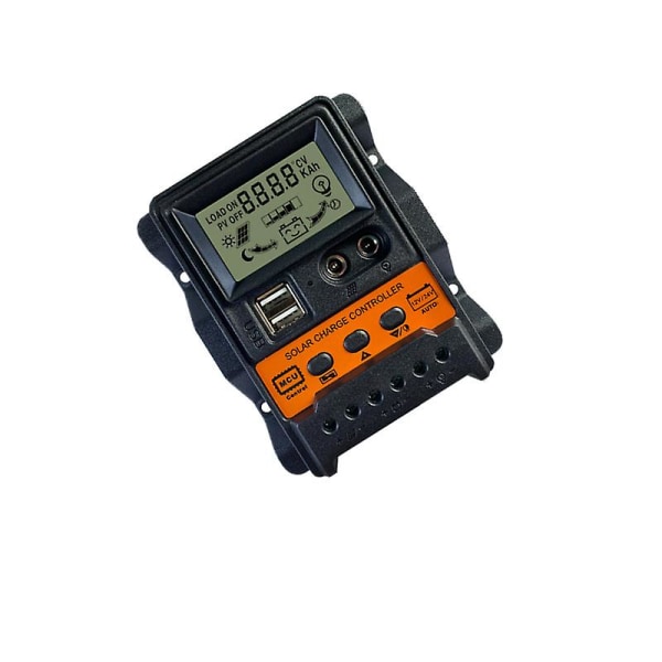 10A solcellelader 12v24v solpanel batterilader regulator auto 2 Usb Lcd-skærm