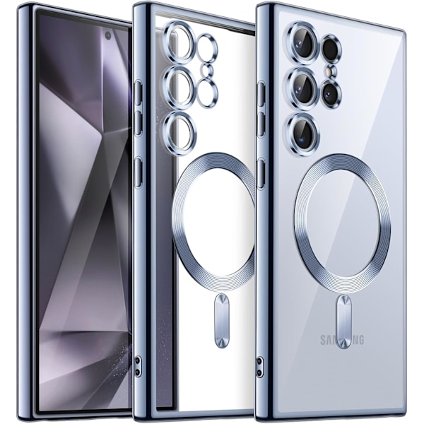 Transparent blød cover kompatibel med Samsung Galaxy S24 Ultra 6,8 tommer, fuldt beskyttet kameralinse