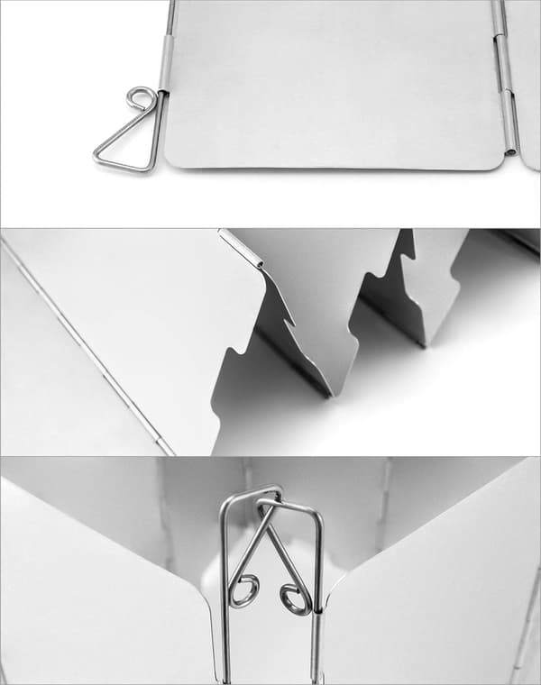 10-Panel Vindskydd i Aluminiumlegering för Utomhuspicknickugn