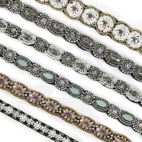 6-pack Rhinestone Elastiska Hårband, Bohemia Elastiska Hårband