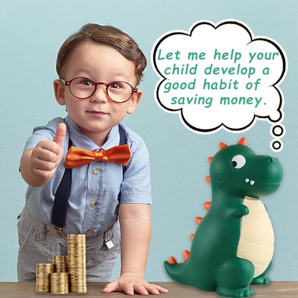 Dinosaurie Spargris, Briuhap Plast Shatterproof Pengar Myntbank