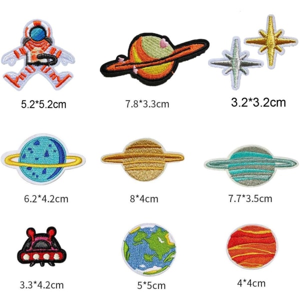 Broderade Strykjärnspåsar, 21 st Planet Broderade Strykjärnsklistermärken