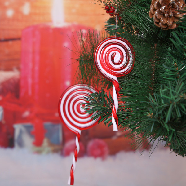 Julgranspynt i form av lollipop, juldekorationer