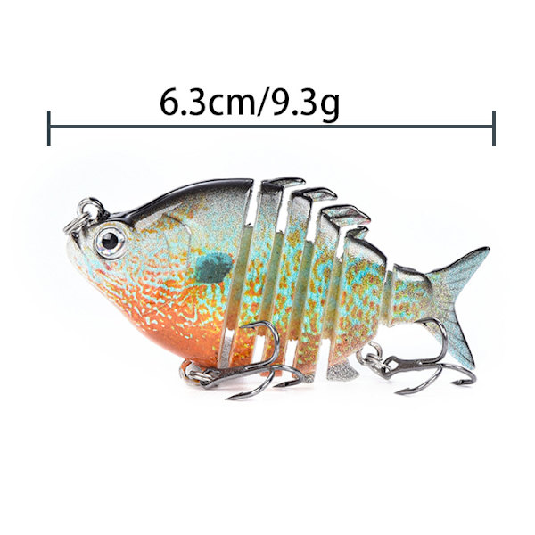 2,5”/0,34oz Hård Bluegill Swimbaits Multi Jointed Topwater Öring