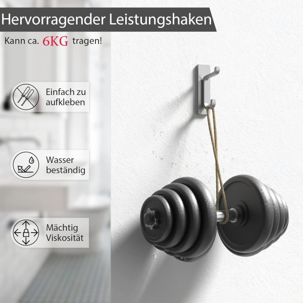 Klistremerkeveggkrok, Badehåndkleholder, Kjøkkenhåndkle
