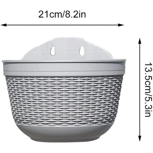 1 stk. Sæt af 2 stk. Hængende Plantepotter Udendørs Hængende Kurv