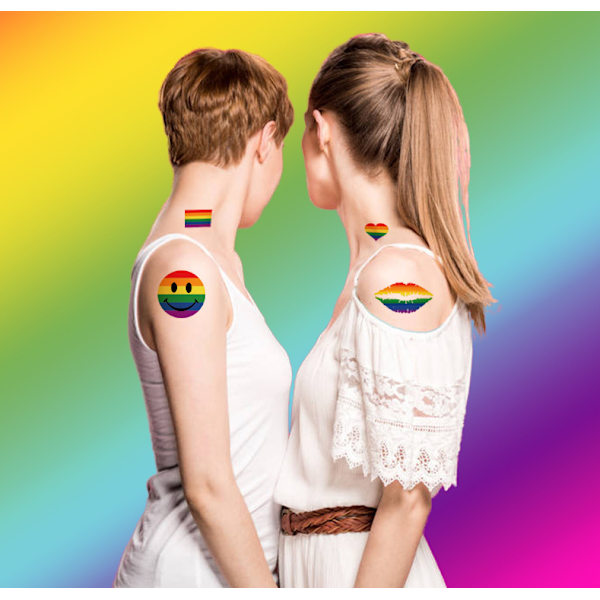 20 Pride Day-tatoveringsklistremerker for likekjønnede - LGBT-klistremerker til ansiktet