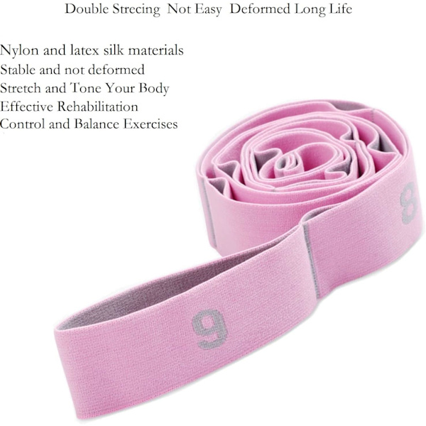 Motståndband med Segment och Flera Justeringar, Yogaband, Elastiska Band för Yoga Stretch för
