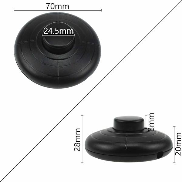 Fotbryter for 2 standardlamper, rund fotbryter