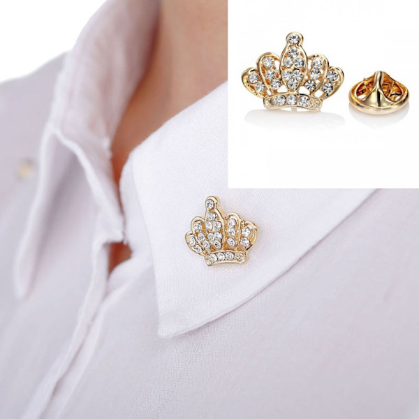 Dressjakke Kragepin Dobbel Gullblader Strikk Brosje Pin Skjorte