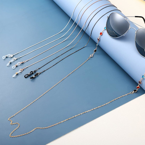 4-pack Glaskedjor Solglasögonkedjor Halsband