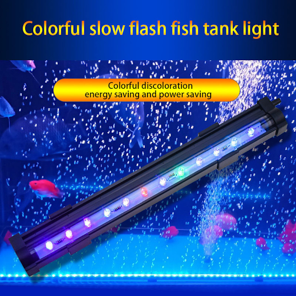 20,5 cm USA Akvarium LED Boblelys Farverigt Lys med