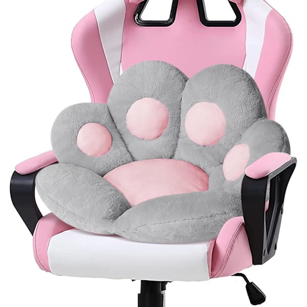 Kattepote Pude Kawaii Stol Puder 70 x 60 cm Gaming Stole Værelsesindretning Grå