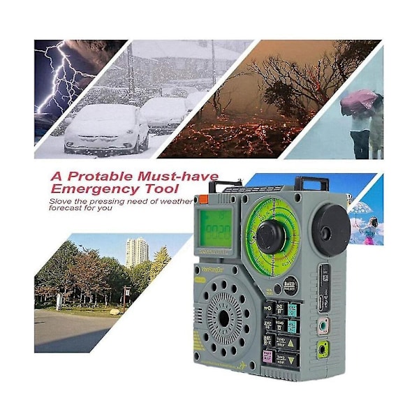 Bärbar Multiband Radio Mf Mw Sw Vhf Flygband Maritim Supp