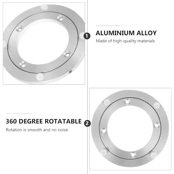 1 stk (12 cm) Svingbar Lat Turntable Heavy Duty Aluminium Legering