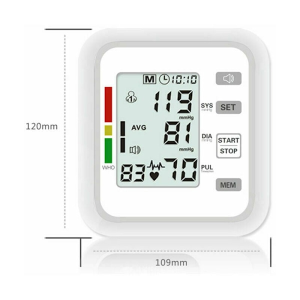 Elektronisk automatisk blodtrycksmätare för överarm med stor