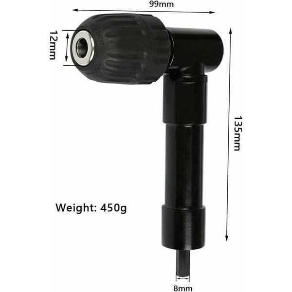 90° selvstrammende rettvinklet chuck - Drill Driver Bit, Chuck D