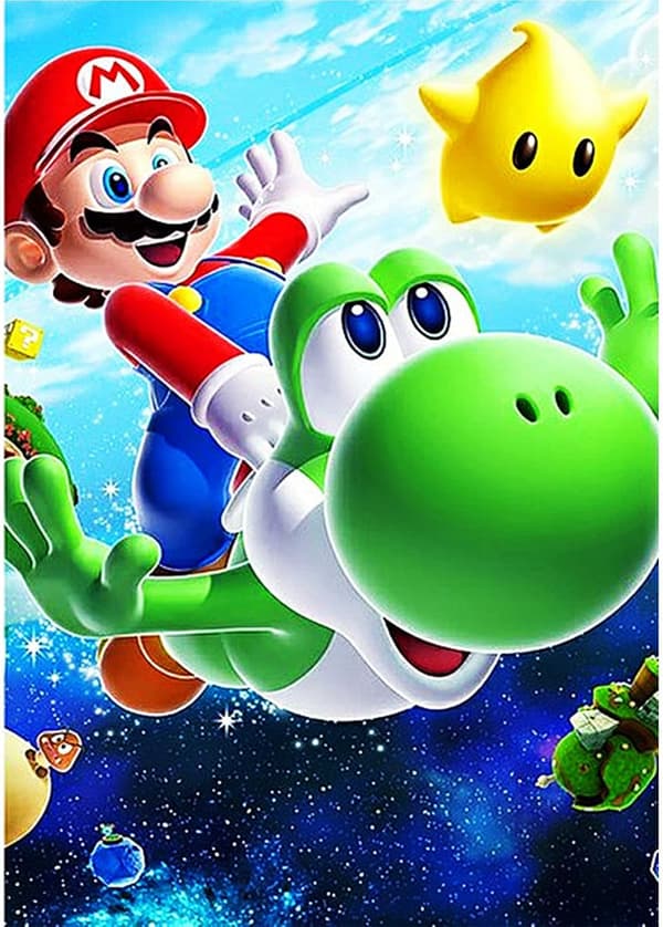 Super Mario 5D Diamantmaleri Sæt til Voksne (30x40cm), DIY Fuld
