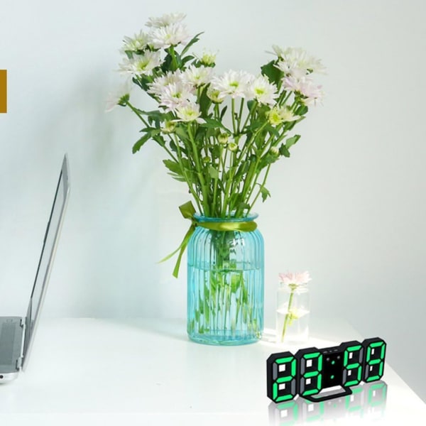 1 Styck 3D Stereoskopisk Digital Elektronisk LED Digital Alarm