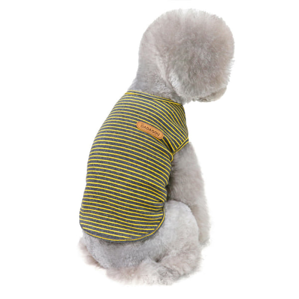 Enkel randig hund-tröja ärmlös 94 % bomull husdjurskläder