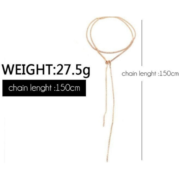 1 kpl (Kultainen) Eurooppalainen ja amerikkalainen tyyli Metalli Body Chain, Pitkä