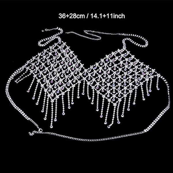 1 stk (Sølv) Vintage Rhinestone Halskæde, Support Halskæde, Boho