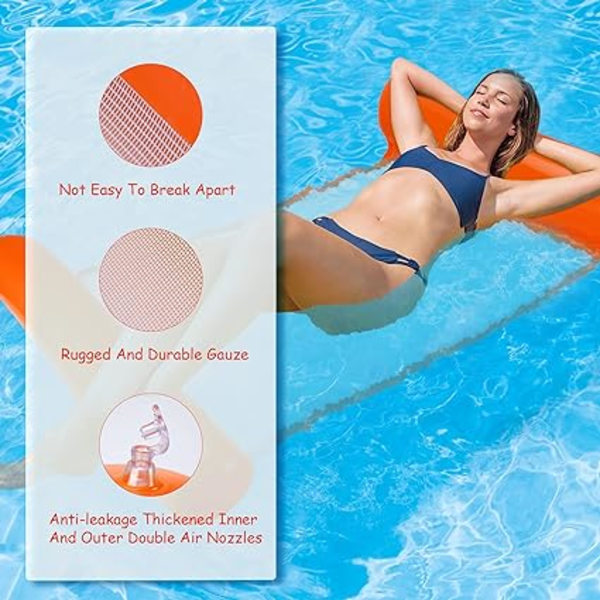 Vand Sjov Lounger, Flydende Seng (Orange), Swimmingpool, Strand