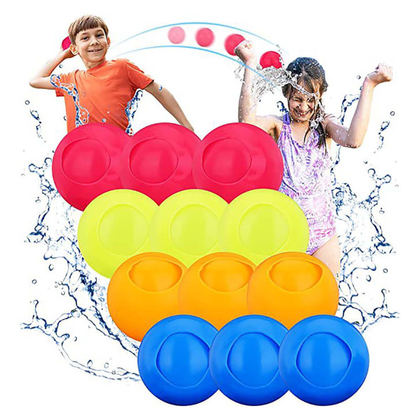 12 stykker genanvendelige voksen vandballoner Selvlukkende pumpedrop