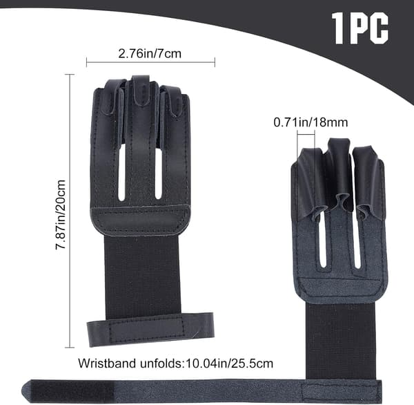 1 st. 3-fingers Skyttehandske Ko-Läder Skyddande Handskar