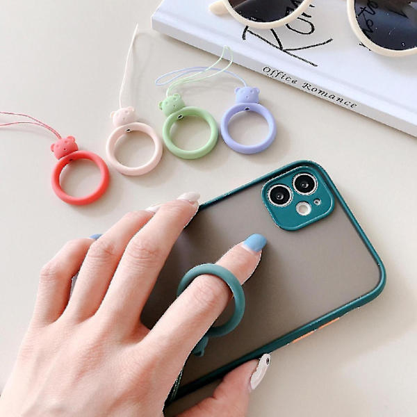 Universal Cartoon Bear Shape Silikon Telefon U-Disk Finger Ring