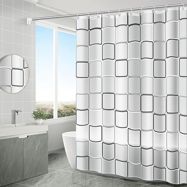 Vattentät och mögelbeständig duschdraperi (vit), 180 x