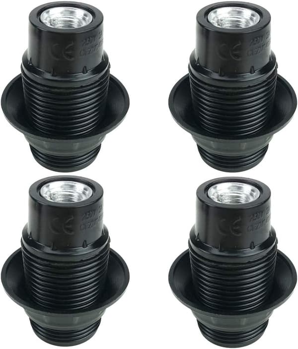 Sort E14 Skrue, E14 Pæresokkel, 4 stk E14 Sokkel, E14