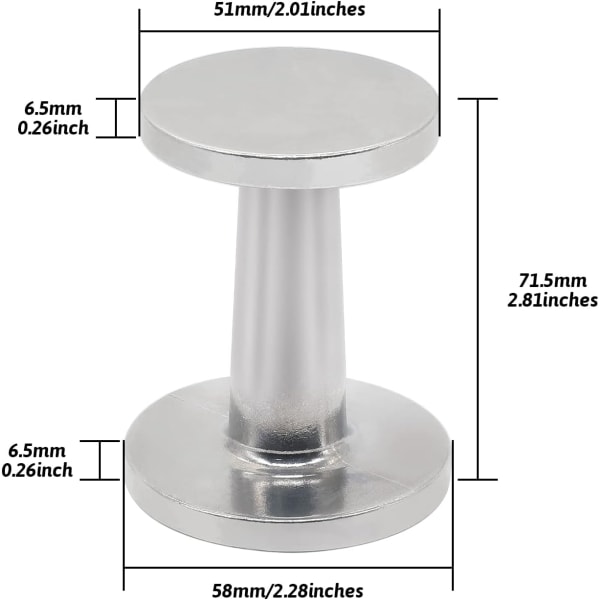 1 stk 58/51mm rustfritt stål dobbelthode kaffepress inn