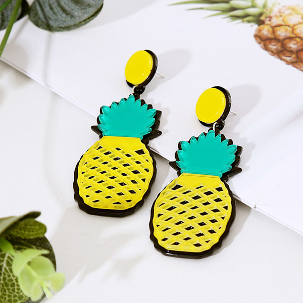 1 par (Ananas) Överdrivna Örhängen Kreativt Mode