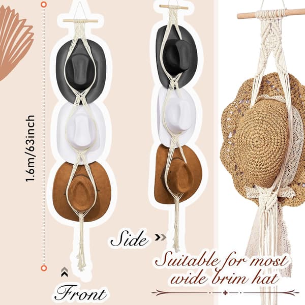 Macrame Hat Hangers Boho Hat Rack Cowboy Hat Hanger Bagdør