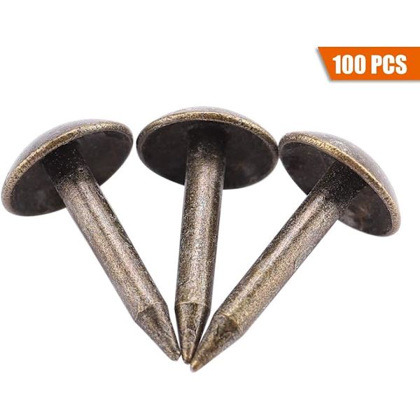 100 stk. blanke boble-negle 6 * 12 mm antikke sofanegle