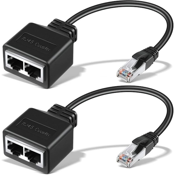 RJ45-Ethernet-kaapeli 2 kpl Verkkoadapteri Ethernet-jakaja Sovitin