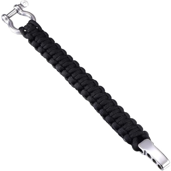Paracord Overlevelsesarmbånd Menn Rustfritt Stål Flettet Utendørs